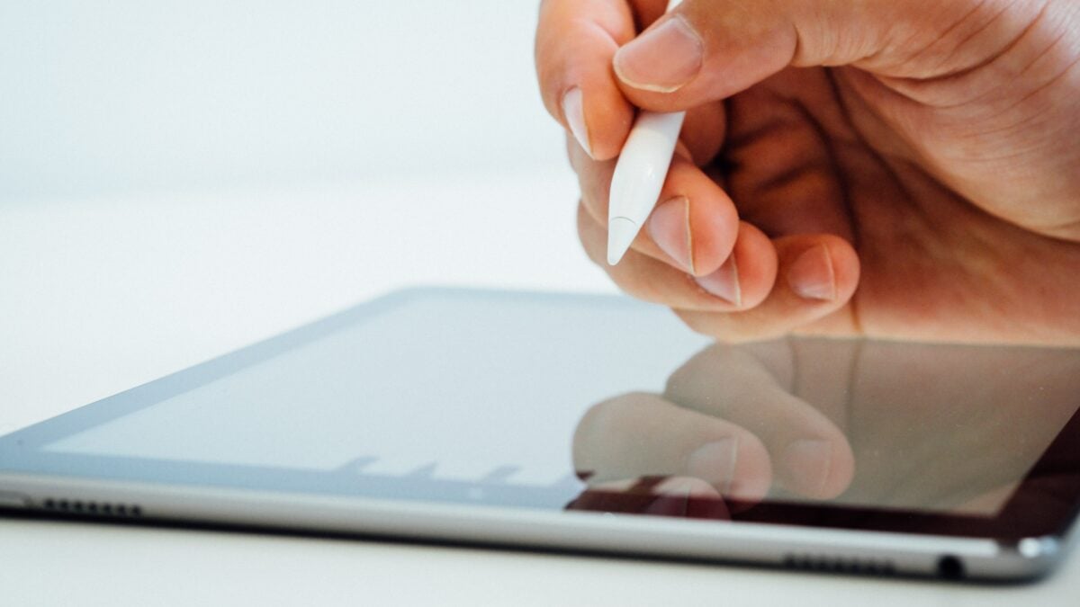 an ipad screen in use