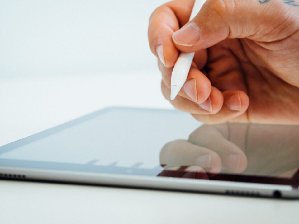 an ipad screen in use