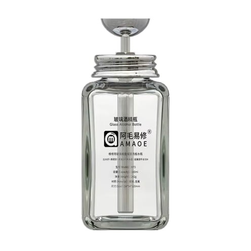 Amaoe - M73 Large Capacity Press Type Alcohol Glass Bottle - 180ml