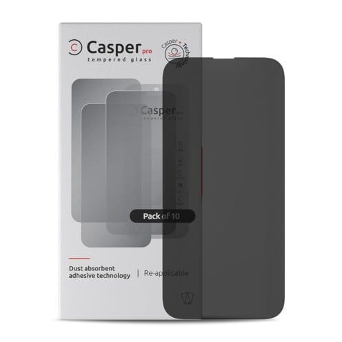 Casper Pro - Tempered Glass For iPhone 15 Pro Max - Privacy - 10 Pack