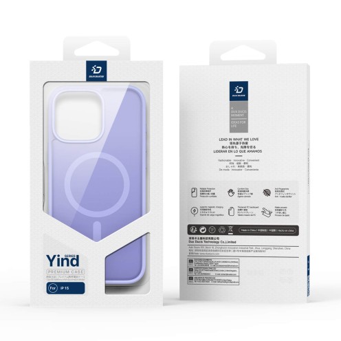 DuxDucis - Magsafe Case - Yind Series - For iPhone 15 - Light Purple