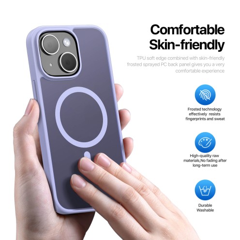 DuxDucis - Magsafe Case - Yind Series - For iPhone 15 - Light Purple