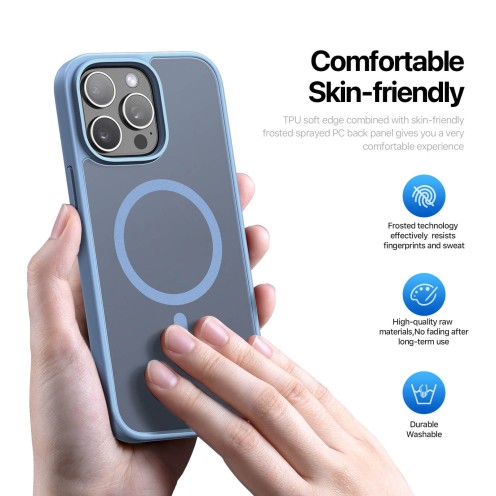DuxDucis - Magsafe Case - Yind Series - For iPhone 15 Pro - Light Blue