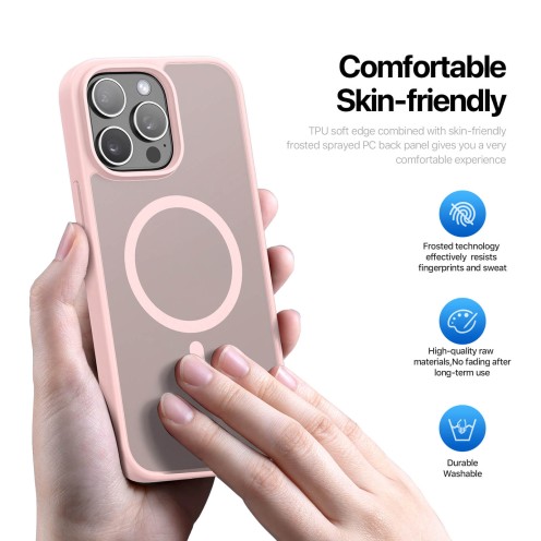 DuxDucis - Magsafe Case - Yind Series - For iPhone 15 Pro - Light Pink
