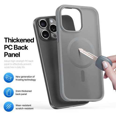 DuxDucis - Magsafe Case - Yind Series - For iPhone 15 Pro Max - Grey