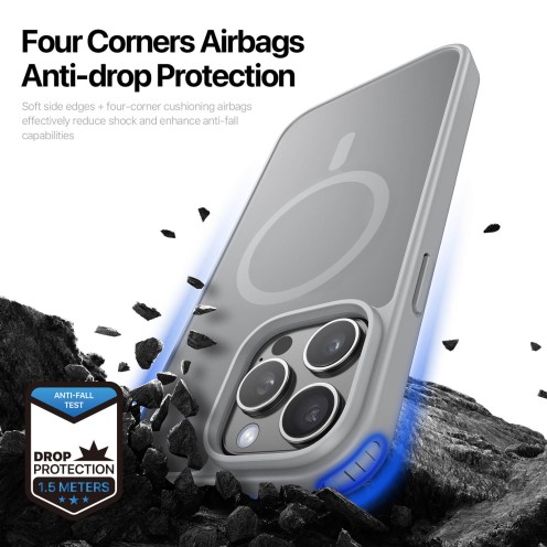 DuxDucis - Magsafe Case - Yind Series - For iPhone 15 Pro Max - Grey