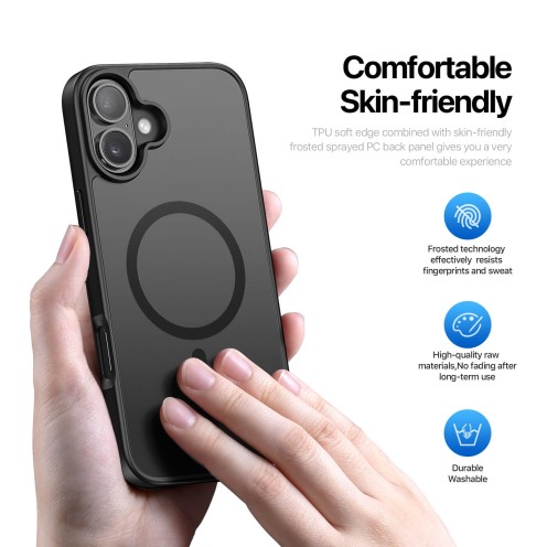 DuxDucis - Magsafe Case - Yind Series - For iPhone 16 - Black