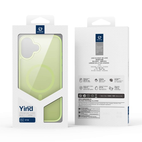 DuxDucis - Magsafe Case - Yind Series - For iPhone 16 - Lime Green
