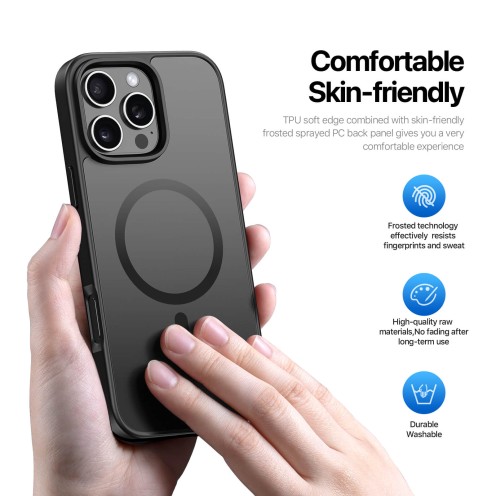 DuxDucis - Magsafe Case - Yind Series - For iPhone 16 Pro Max - Black