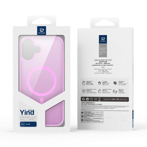 DuxDucis - Magsafe Case - Yind Series - For iPhone 16 - Rose Pink