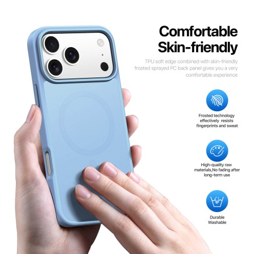 DuxDucis - Magsafe Case - Yind Series - For iPhone 17 Pro - Light Blue