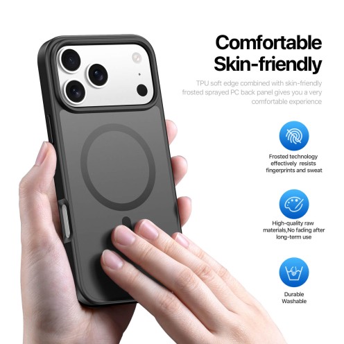 DuxDucis - Magsafe Case - Yind Series - For iPhone 17 Pro Max - Black