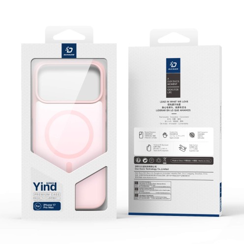 DuxDucis - Magsafe Case - Yind Series - For iPhone 17 Pro Max - Light Pink DuxDucis - Magsafe Case - Yind Series - For iPhone 17 Pro Max - Light Pink