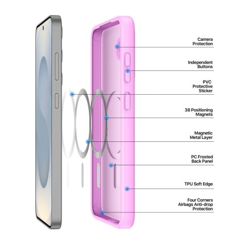 DuxDucis - Magsafe Case - Yind Series - For Samsung Galaxy S25 Plus - SM-S936 - Rose Pink
