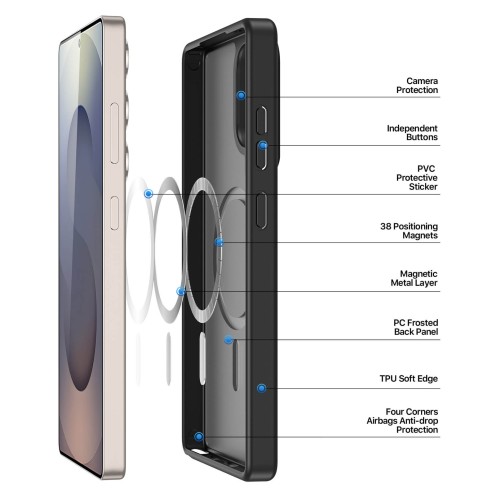 DuxDucis - Magsafe Case - Yind Series - For Samsung Galaxy S25 Ultra - SM-S938 - Black