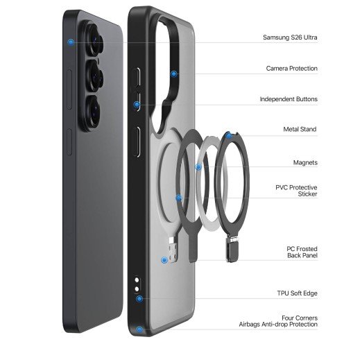 DuxDucis - Magsafe Case - Yind Series - For Samsung Galaxy S26 Ultra - SM-S948 - Black DuxDucis - Magsafe Case - Yind Series - For Samsung Galaxy S26 Ultra - SM-S948 - Black