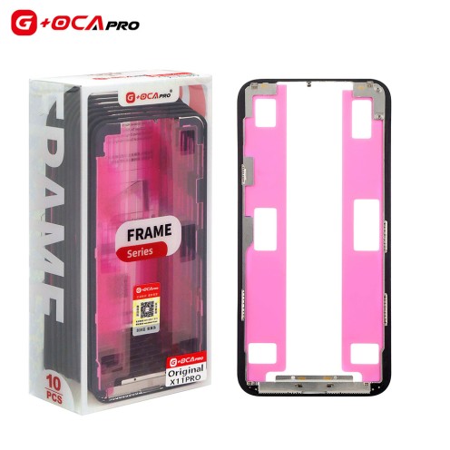 For iPhone 11 Pro -  Touch Screen Frame Bezel With Adhesive - G+OCA - 10 Pack