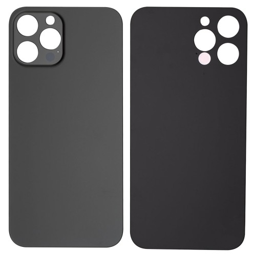 For iPhone 12 Pro Max - Rear Glass With Adhesive - Big Camera Hole - Graphite - No Logo