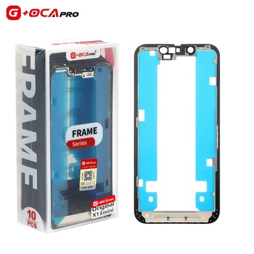 For iPhone 13 Mini - Touch Screen Frame Bezel With Adhesive - G+OCA - 10 Pack