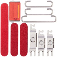 For iPhone 14 - 14 Plus - Hard Power Volume and Mute Switch Button Set - Red