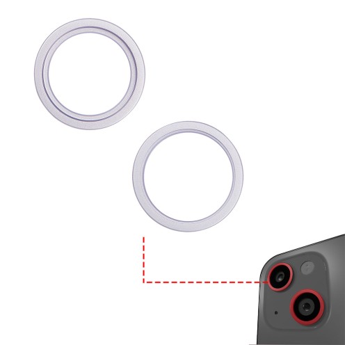 For iPhone 14 - 14 Plus - Rear Camera Lens Bezel Only - Purple - 2 Piece Set