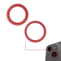 For iPhone 14 - 14 Plus - Rear Camera Lens Bezel Only - Red - 2 Piece Set