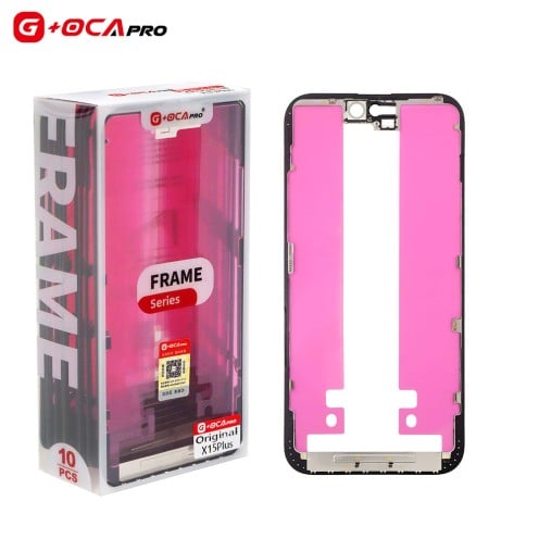 For iPhone 15 Plus - Touch Screen Frame Bezel With Adhesive - G+OCA - 10 Pack