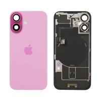 For iPhone 16 - Back Glass With Wireless NFC Charging MagSafe Magnet & Flashlight Flex - Pink - Reclaimed