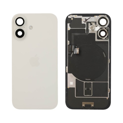 For iPhone 16 - Back Glass With Wireless NFC Charging MagSafe Magnet & Flashlight Flex - White - Reclaimed For iPhone 16 - Back Glass With Wireless NFC Charging MagSafe Magnet & Flashlight Flex - White - Reclaimed
