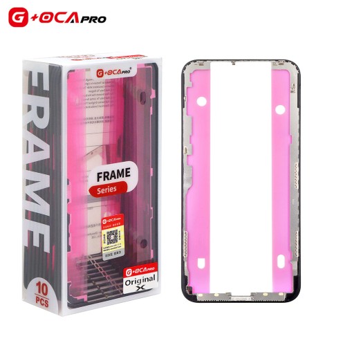 For iPhone X - Touch Screen Frame Bezel With Adhesive - G+OCA - 10 Pack