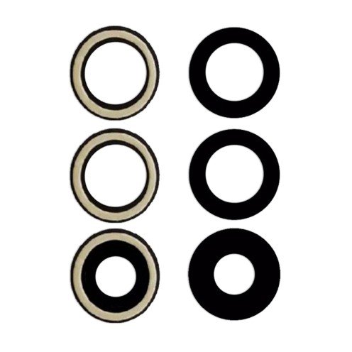 For Samsung Galaxy A55 5G - SM-A556 - Rear Camera Lens With Adhesive - 3 Pieces - Aftermarket