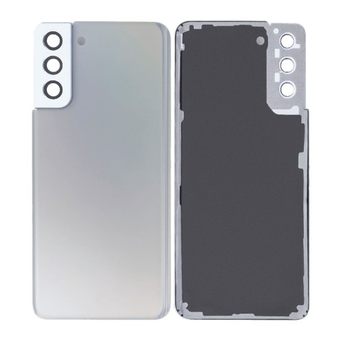 For Samsung Galaxy S21 Plus 5G - SM-G996 - Back Cover Glass With Camera Lens - No Logo - Phantom Silver