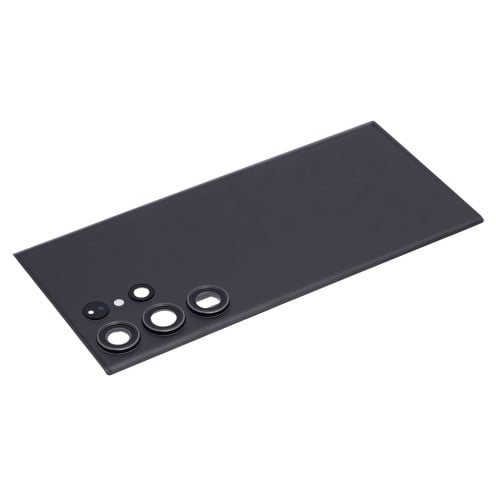 For Samsung Galaxy S23 Ultra - SM-S918 - Back Cover With Adhesive & Camera Lens - Phantom Black - No Logo