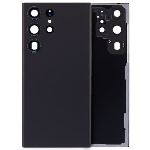 For Samsung Galaxy S23 Ultra - SM-S918 - Back Cover With Adhesive & Camera Lens - Phantom Black - No Logo