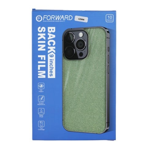 FORWARD Zero - 3D Embossed Back Film - Green Glitter - CZ006 - 10 Pack