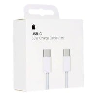 Genuine Apple - USB Cable Braided - USB-C to USB-C - 60W - 1m - White - MQKJ3ZM/A