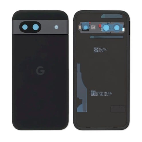 Genuine Google Pixel 8a - Back Cover With Camera Lens & Adhesive - Obsidian Black - G949-00784-00