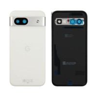 Genuine Google Pixel 8a - Back Cover With Camera Lens & Adhesive - Porcelain White - G949-00786-00