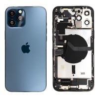 Genuine iPhone 12 Pro Max - Rear Housing Assembly With Parts - Pacific Blue - Reclaimed - Grade A