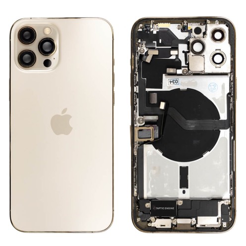 Genuine iPhone 12 Pro Max - Rear Housing Assembly With Parts - Gold - Reclaimed - Grade A Genuine iPhone 12 Pro Max - Rear Housing Assembly With Parts - Gold - Reclaimed - Grade A