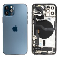 Genuine iPhone 12 Pro - Rear Housing Assembly With Parts - Pacific Blue - Reclaimed - Grade A