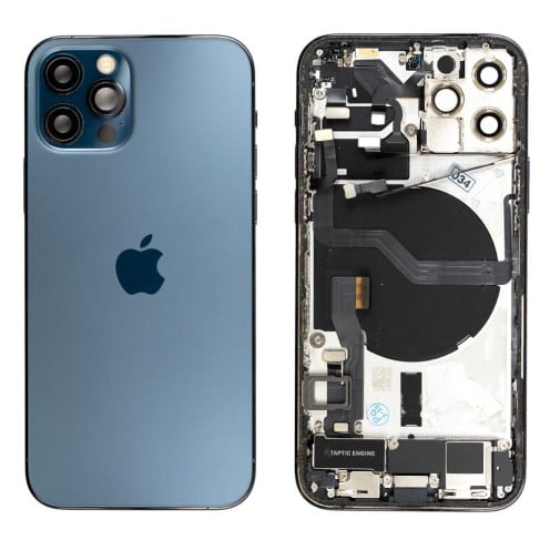 Genuine iPhone 12 Pro - Rear Housing Assembly With Parts - Pacific Blue - Reclaimed - Grade A Genuine iPhone 12 Pro - Rear Housing Assembly With Parts - Pacific Blue - Reclaimed - Grade A
