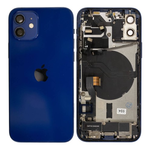 Genuine iPhone 12 - Rear Housing Assembly With Parts - Blue - Reclaimed - Grade A