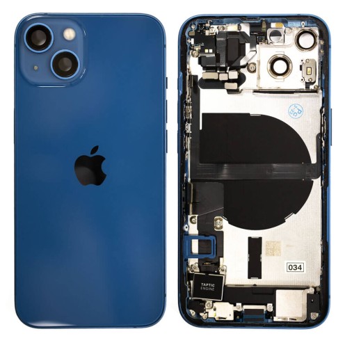 Genuine iPhone 13 - Rear Housing Assembly With Parts - Blue - Reclaimed - Grade A Genuine iPhone 13 - Rear Housing Assembly With Parts - Blue - Reclaimed - Grade A
