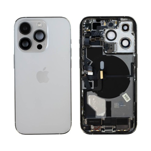 Genuine iPhone 14 Pro - Rear Housing Assembly With Parts - Silver - Reclaimed - Grade A