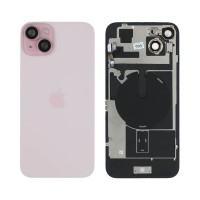 Genuine iPhone 15 Plus - Back Glass With Wireless NFC Charging MagSafe Magnet & Flashlight Flex - Pink - Reclaimed
