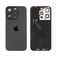 Genuine iPhone 15 Pro - Back Glass With Wireless NFC Charging MagSafe Magnet & Flashlight Flex - Black - Reclaimed