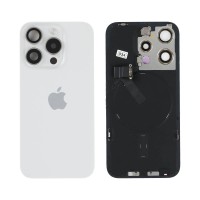 Genuine iPhone 15 Pro - Back Glass With Wireless NFC Charging MagSafe Magnet & Flashlight Flex - White - Reclaimed