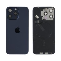 Genuine iPhone 15 Pro Max - Back Glass With Wireless NFC Charging MagSafe Magnet & Flashlight Flex - Blue - Reclaimed
