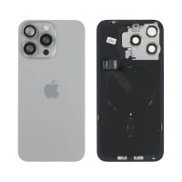 Genuine iPhone 15 Pro Max - Back Glass With Wireless NFC Charging MagSafe Magnet & Flashlight Flex - Natural Titanium - Reclaimed